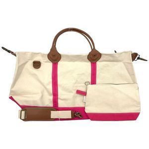 CB Station Canvas Pre-Personalized Weekender with Pouch Hot Pink